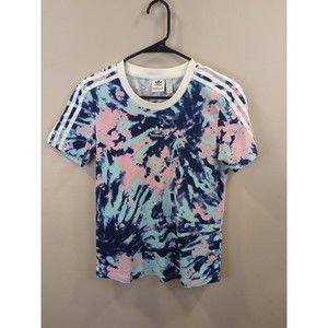 Adidas Tie Dye T-Shirt Dress Womens Size xsmall Tee Dress Cotton Pink Blue